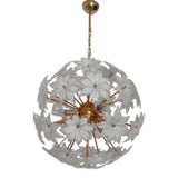 1970s Sputnik Murano White Chandelier Basket Pendant Lighting For Sale