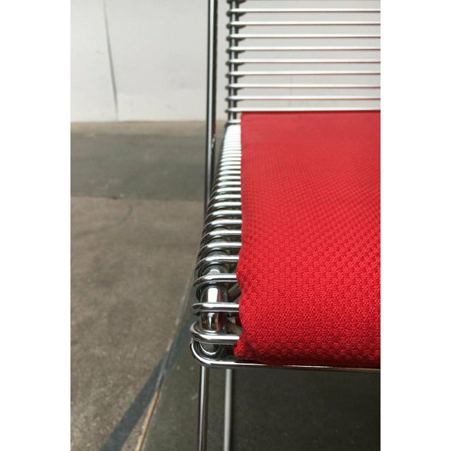 Postmodern Kreuzschwinger Red Chair Pad by Till Behrens, 1980s, Set of 4 For Sale - Image 5 of 18