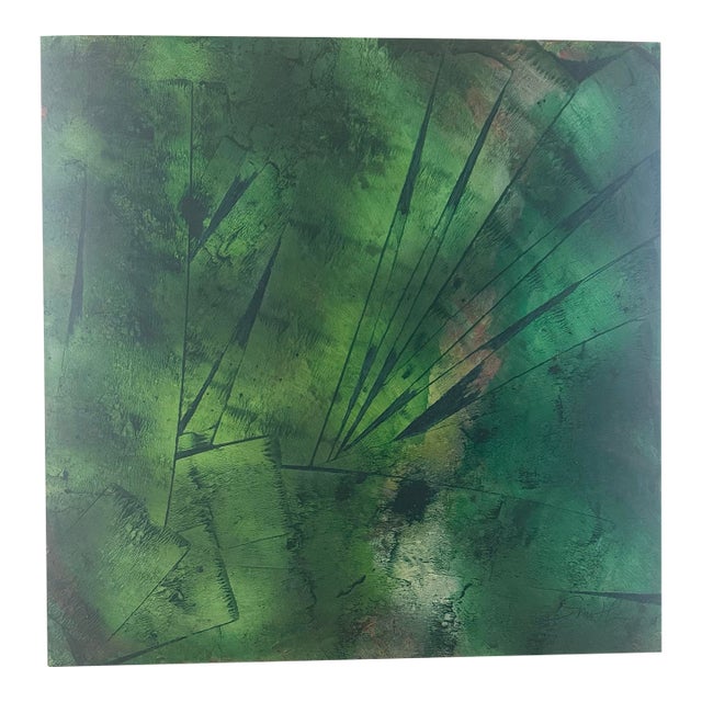 “Verdant Vibrations” Original Acrylic Painting on Panel by Nancy Smith For Sale