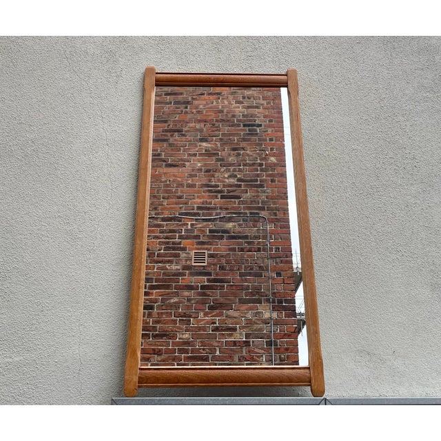 Sculptural Art Deco Wall Mirror in Oak from Hansen & Pedersen, 1940s For Sale - Image 6 of 6