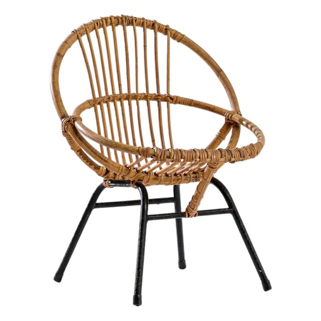 1960s French Bamboo Chair For Sale