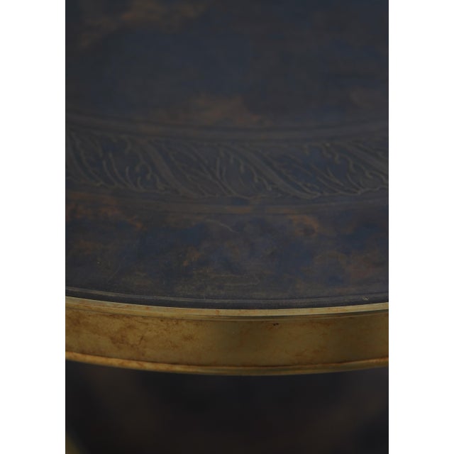 Round French Empire Etched Bronze Top Gueridon Lamp Table For Sale - Image 4 of 12