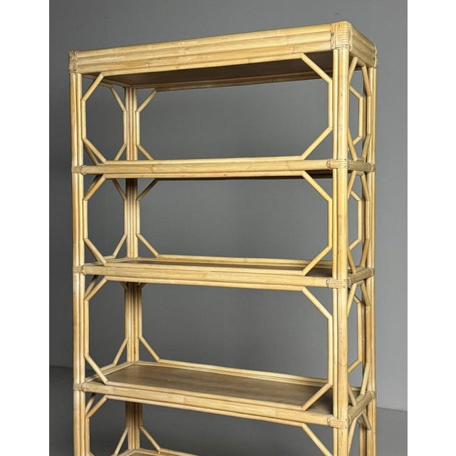 Wood Vintage Bamboo Bookcase, France 1980 For Sale - Image 7 of 18