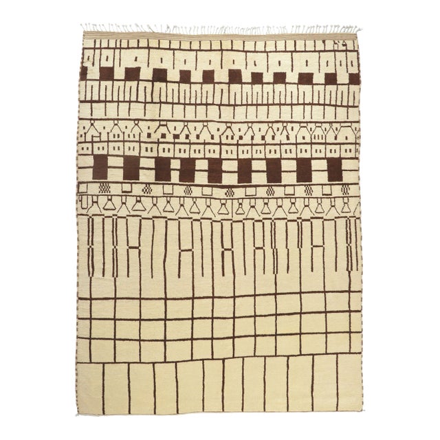 Large Authentic Berber Moroccan Rug - 09'10 X 13'02 For Sale