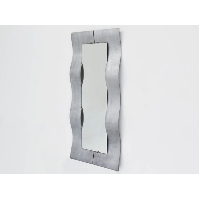 Brutalist Mirror with Aluminium Frame by Lorenzo, 1975 For Sale - Image 3 of 7