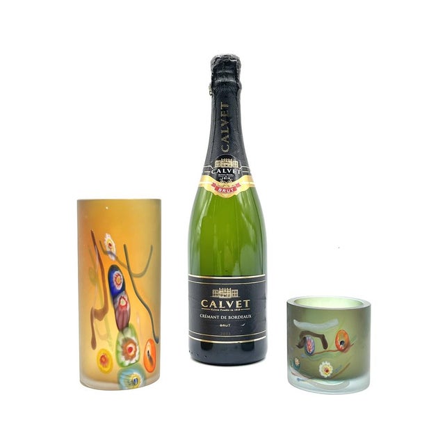 Postmodern Cylindrical Vases in Vetro Satinato with Millefiori Murrine, Murano, 1980s, Set of 2 For Sale - Image 14 of 18