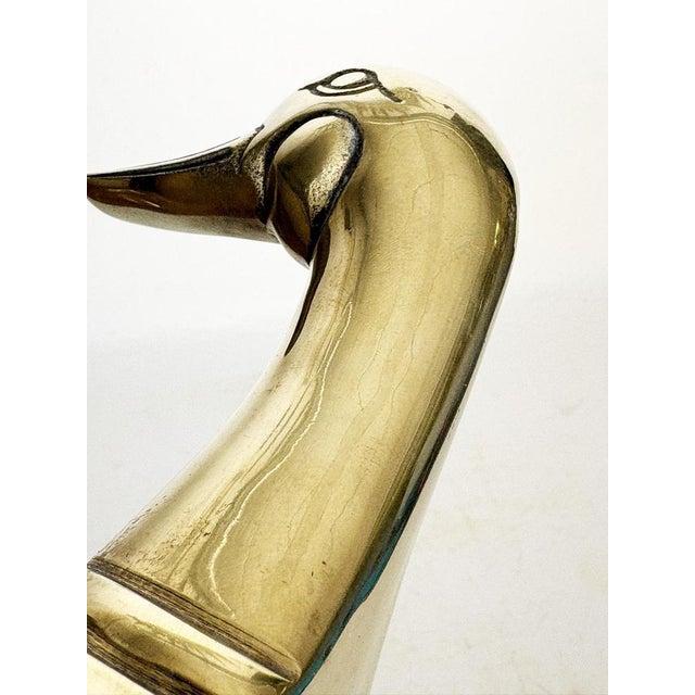 Metal Bookends in the Shape of a Gilded Brass Duck Sculpture, France, 1970s, Set of 2 For Sale - Image 7 of 12
