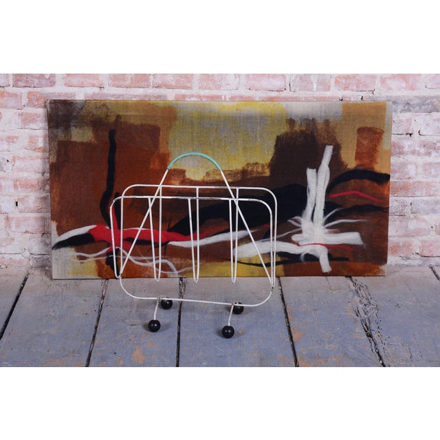 Mid-Century Modern Mid-Century Czech Magazine Stand in Painted Metal, 1950s For Sale - Image 3 of 7