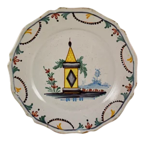 18th C. Nevers French Revolution Tin-Glazed Dish - Bastille La Tour