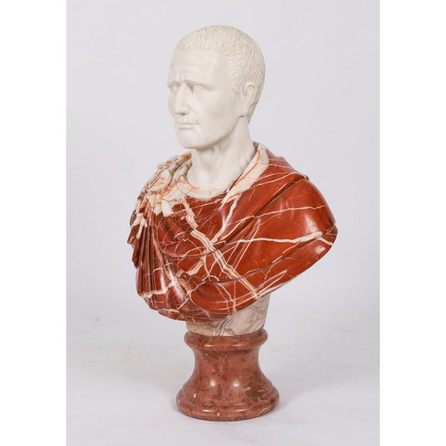 Vintage Portrait Bust of Roman Emperor Otho, 20th Century, Carrara Marble For Sale - Image 10 of 15