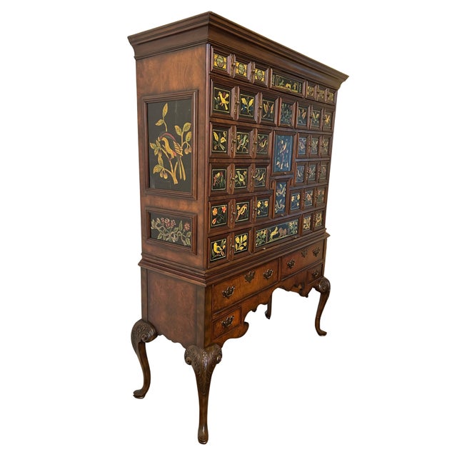 An extraordinary large-scale Chinoiserie apothecary cabinet by Maitland-Smith, distinguished by its elaborate painted...