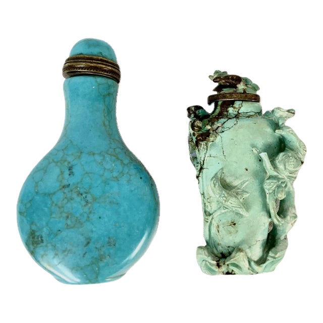 Two Chinese Turquoise Snuff Bottles For Sale