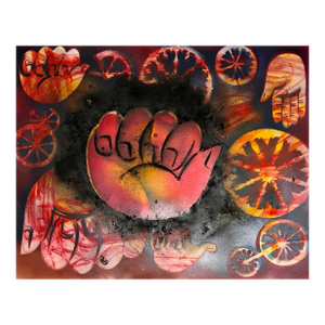 Mason RaderSurrealist Spray Paint Painting Mixed Media Rope Burn Mason Rader Street Art, 1995