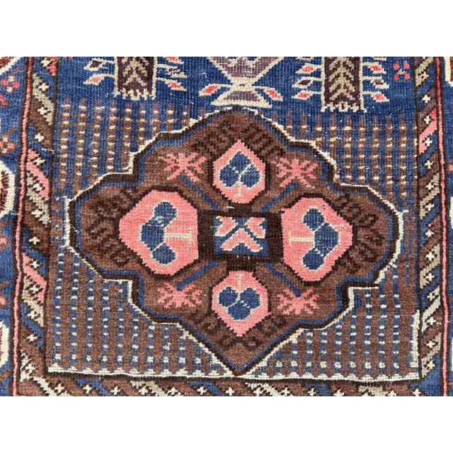 2'10" X 9'9" Antique Afghan Baluchi Runner Rug Hand-Knotted Low Pile Rug For Sale - Image 6 of 11