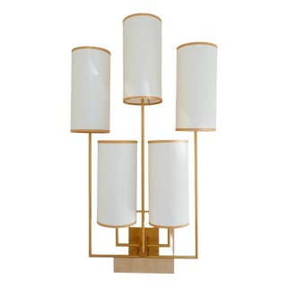 Wall Sconce Tiges5 in Patinated Gold Metal and Fabric by Aymeric Lefort For Sale
