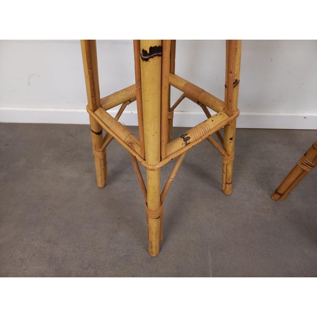 Vintage Rattan Stools, 1960s, Set of 2 For Sale - Image 12 of 18