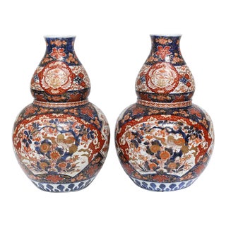 Pair of Large 19th Century Chinese Imari Vases For Sale