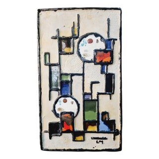 Vintage Abstract Ceramic Wall Artwork, 1970s For Sale
