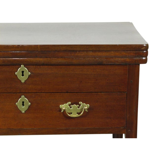18th-C. Queen Ann Triple-Top Mahogany Game Table For Sale - Image 10 of 10