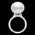 15.5MM Round White South Sea Pearl & Diamond Ring in Platinum by Valentin Magro For Sale - Image 17 of 18
