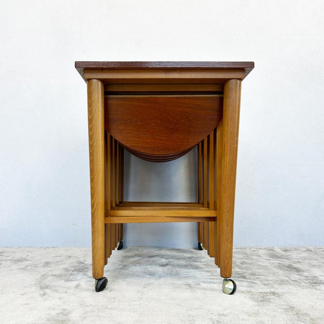 Teak Nesting Tables attributed to Poul Hundevad for Novy Domov, 1960s, Set of 5 For Sale - Image 4 of 7