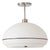 Handmade Semi Flush Mount Light Fixure by Nova of California - Modern Lucite Pendant Light, Black Nickel Stripe For Sale