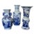 Vintage Chinese Blue & White Porcelain Landscape Vases - Trio Set For Sale
