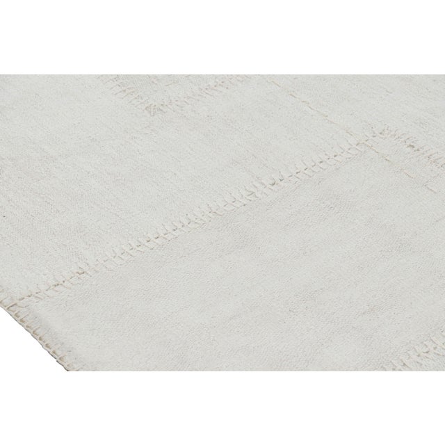 2010s Rug & Kilim’s Modern Patchwork Kilim in White With Muted Geometric Patterns For Sale - Image 5 of 7