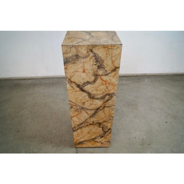 1970’s Postmodern Faux Marble Pedestal Column For Sale - Image 10 of 12