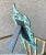 Circa 1980 Baroque-Style Verdigris & Gilt Acanthus Leaf Cast Iron Easel Back Picture Frame For Sale - Image 4 of 12