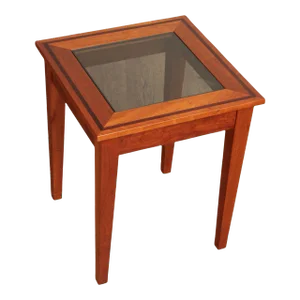 Studio Crafted Solid Cherry Square Glass Top Side Table