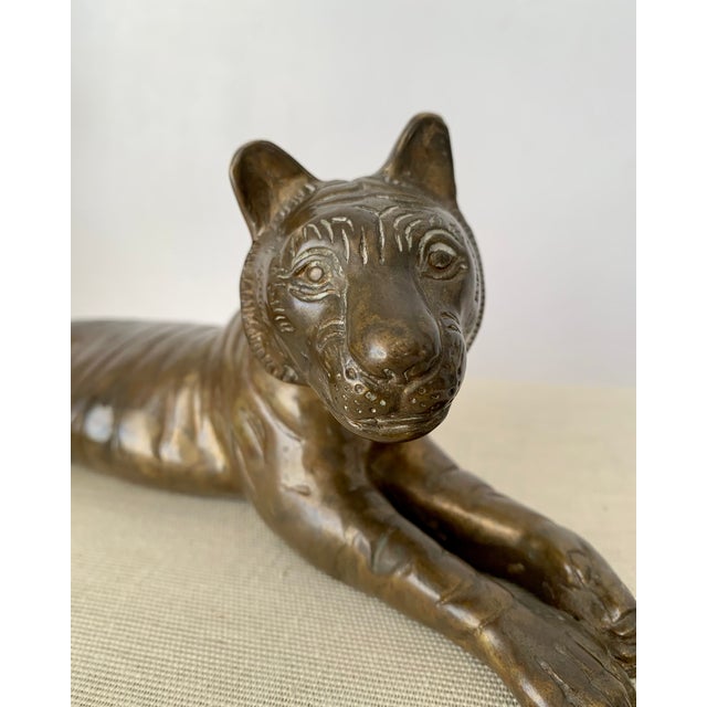 German Bronze Tiger Figurine For Sale - Image 4 of 9