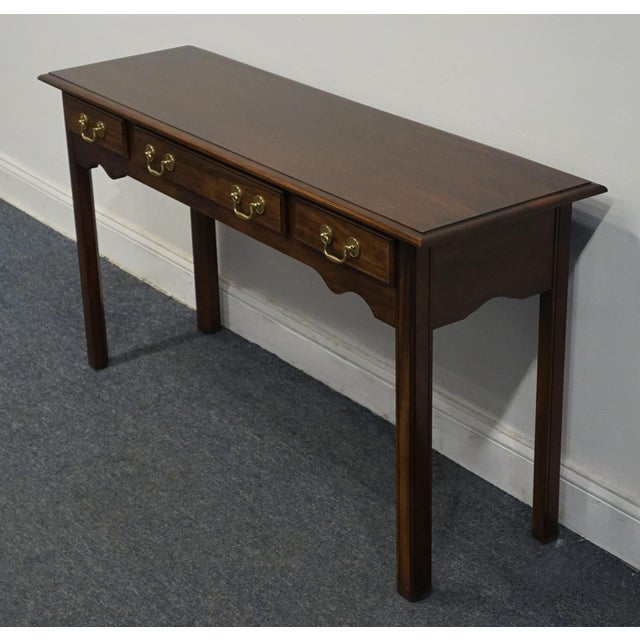 Cresent Furniture Solid Cherry Traditional Style 52" Accent Sofa Console Table For Sale - Image 4 of 12