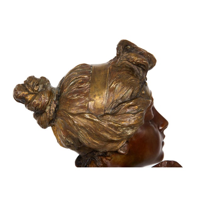 Emmanuel Villanis Bronze Sculpture Bust of Thais For Sale - Image 13 of 17
