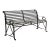 Early 20th Century Black Wrought Iron Garden Bench, Industrial Style For Sale