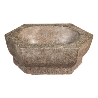 Early Antique Eastern Carved Stone Bowl For Sale