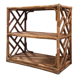 French Riviera Bamboo and Rattan Shelf, Italy, 1960s For Sale