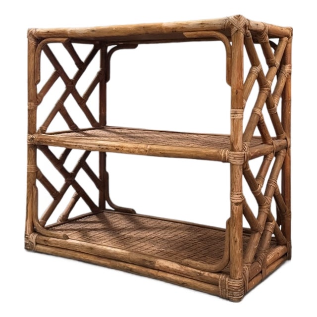 French Riviera Bamboo and Rattan Shelf, Italy, 1960s For Sale