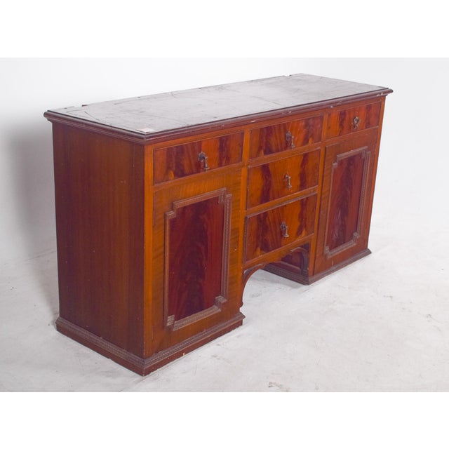 Antique English Sideboard with Two Doors and Five Drawers, 1920s For Sale - Image 9 of 10