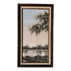 1990's Chester Lewis Perez (1923–2010) Mixed Media Impasto Abstract Landscape Painting