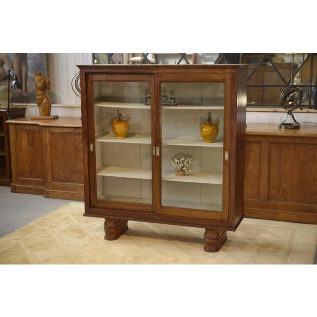 Oak Display Cabinet, 1940s For Sale - Image 4 of 11