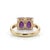 Natural Amethyst Toi Et Moi Statement Ring • Emerald Cut Purple Gemstone Two-Stone Ring Us 7 For Sale - Image 4 of 5