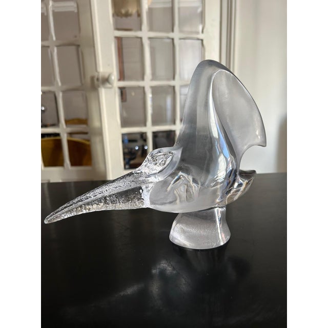 Pelican in crystal, model by Daum, signed Nancy France This piece has an attribution mark, I am sure that it is completely...
