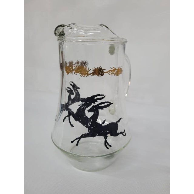 1960s Neo Deco Barware 8 Glasses Pitcher Set Gazelle Supper Club Bar Cart Drinkware For Sale - Image 5 of 15