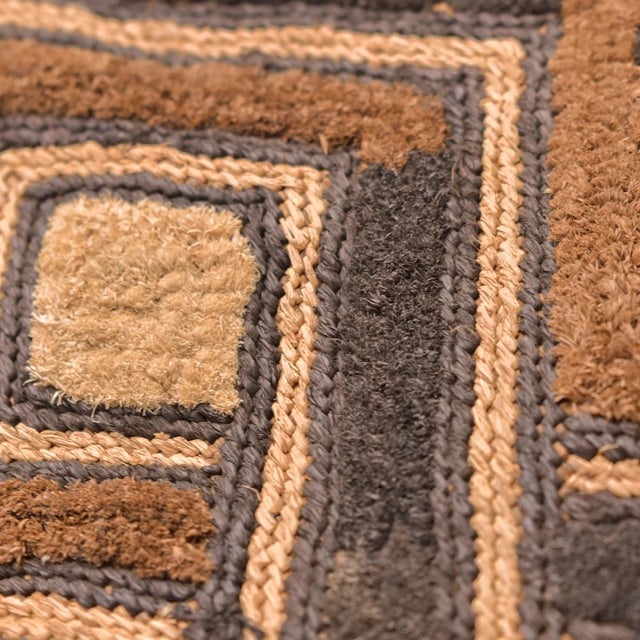 Early 20th Century Early 20th Century Kuba Square Raffia Textile 54x25 Inch For Sale - Image 5 of 7