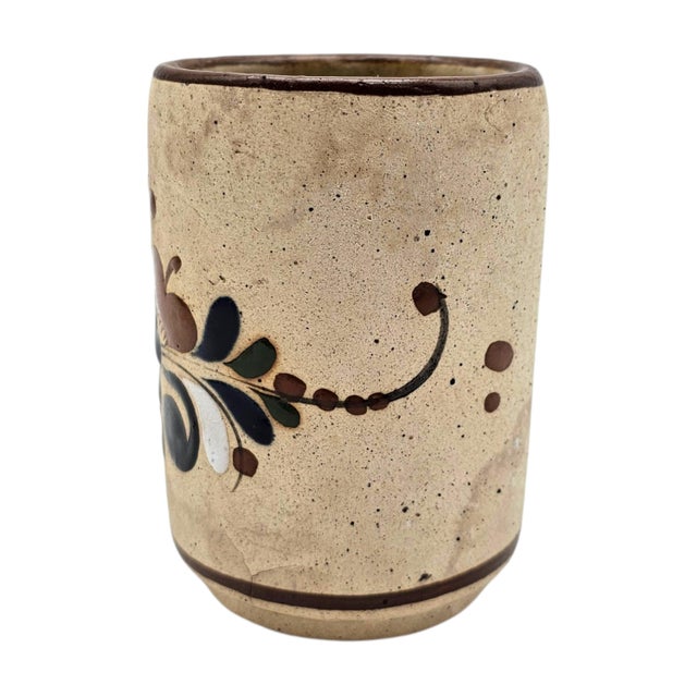 Tonalá Mexican Folk Art Pottery Water Jug With Cup Lid, 12.5 For Sale - Image 11 of 18