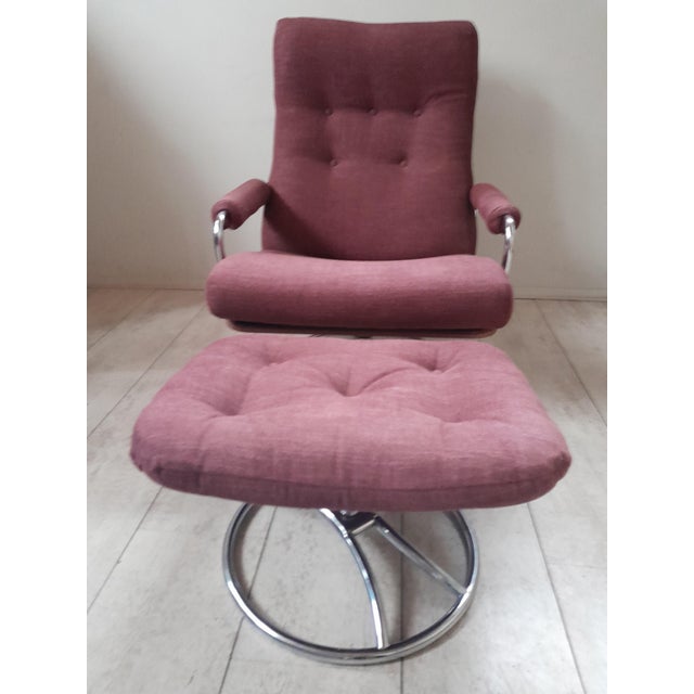 Vintage Gelderland Model 400 Swivel Lounge Chair and Ottoman by Jan Des Bouvrie for De Ster Gelderland, 1970s For Sale - Image 15 of 15