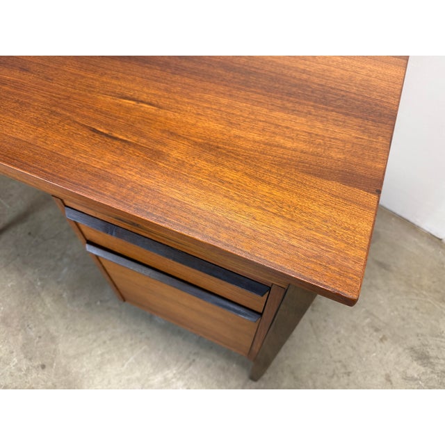 Mid Century Danish Modern Style Teak Drop Leaf Desk Restored For Sale - Image 11 of 12