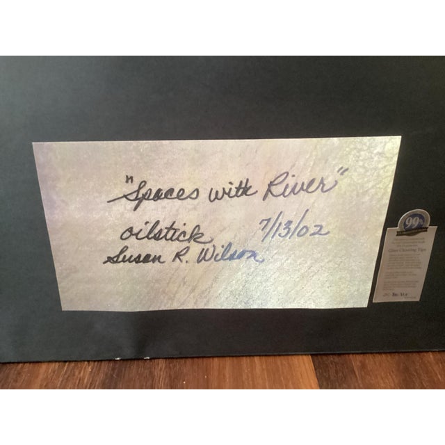Pair of Susan R. Wilson Original Oilstick Landscapes "Ample Spaces" & "Spaces With River," Signed and Dated 2002 For Sale In Atlanta - Image 6 of 10