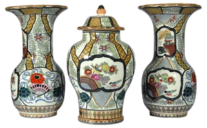 20th Century Ceramic Vases from Petrus Regout, 1890s, Set of 3